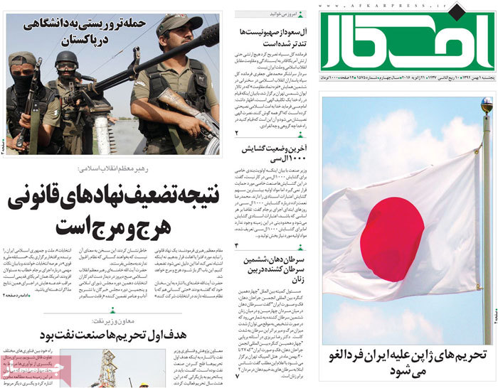 A look at Iranian newspaper front pages on Jan 21