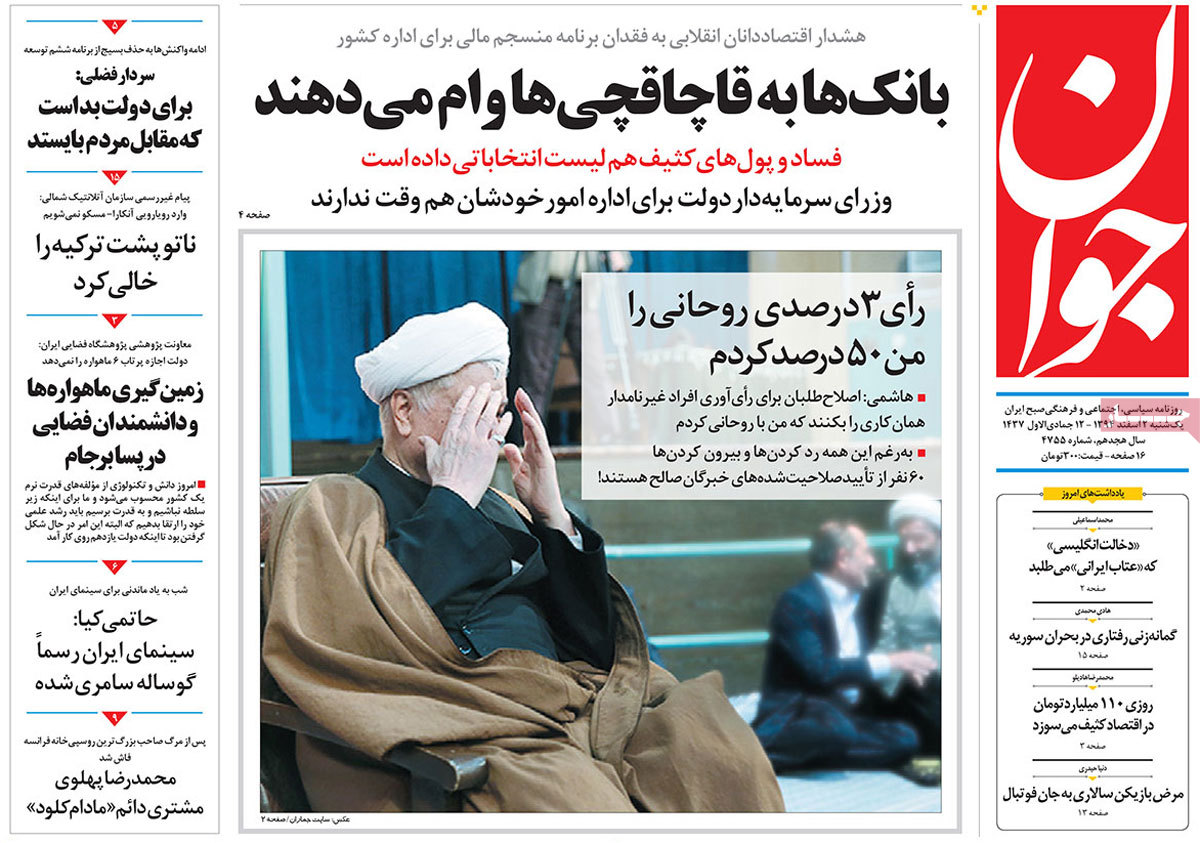 A look at Iranian newspaper front pages on Feb 21