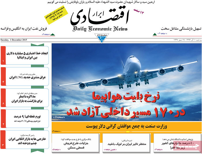 A look at Iranian newspaper front pages on Dec. 1