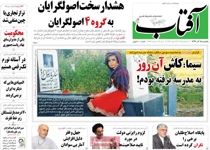 A look at Iranian newspaper front pages on Dec. 6