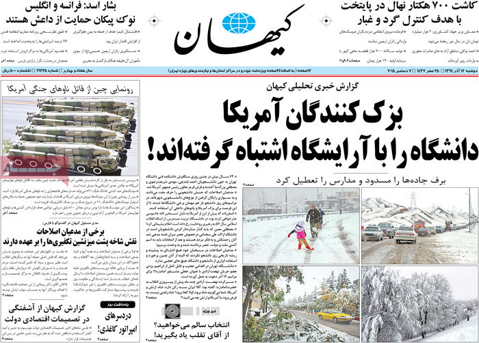 A look at Iranian newspaper front pages on Dec. 7