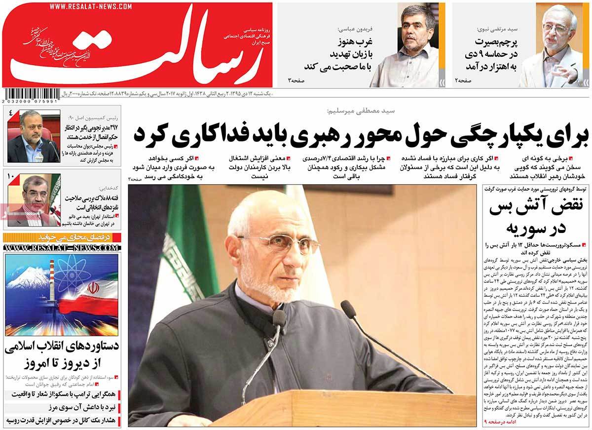 A Look at Iranian Newspaper Front Pages on January 1