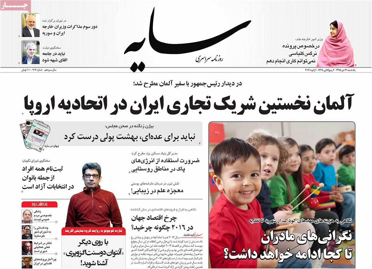 A Look at Iranian Newspaper Front Pages on January 1