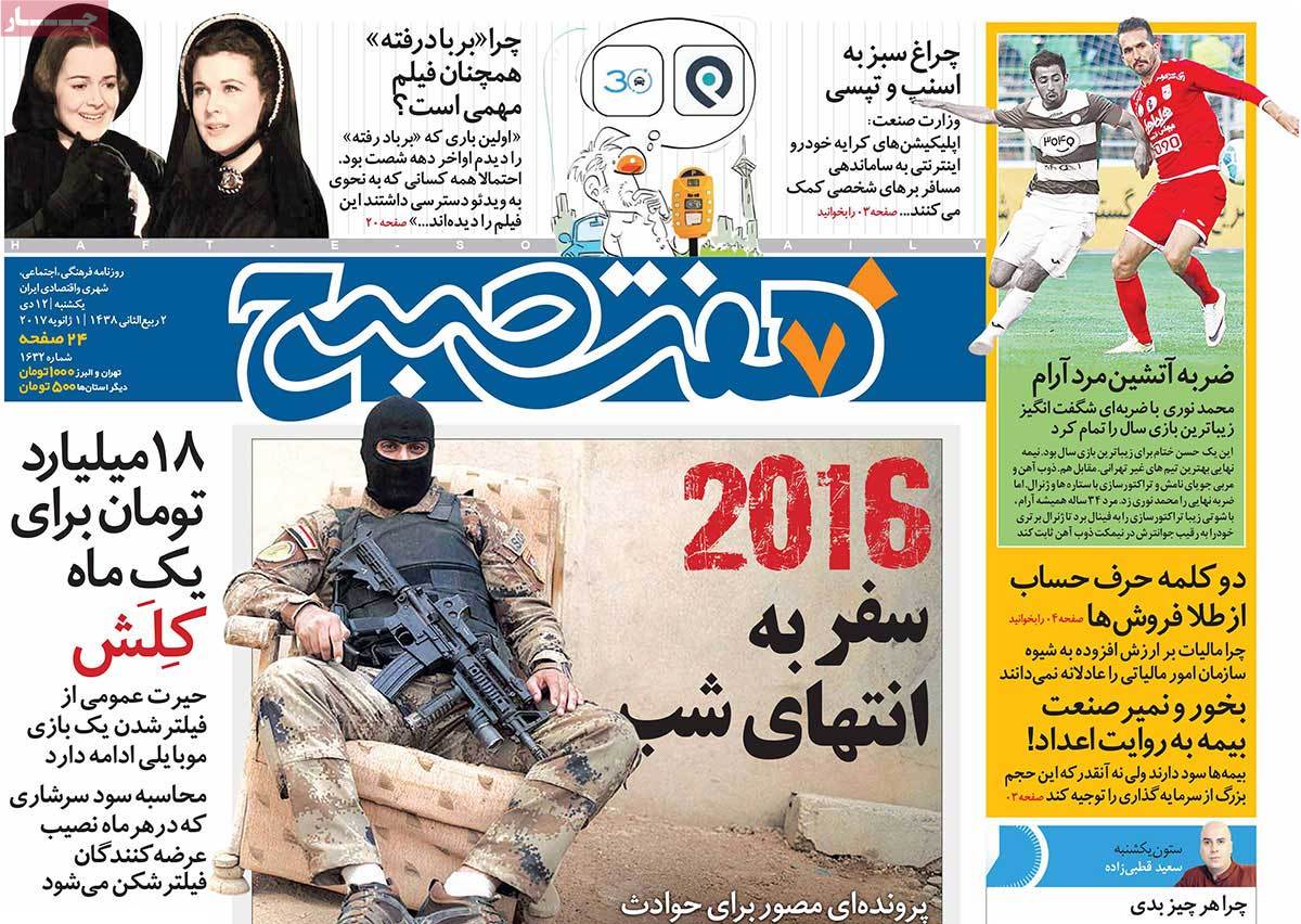 A Look at Iranian Newspaper Front Pages on January 1