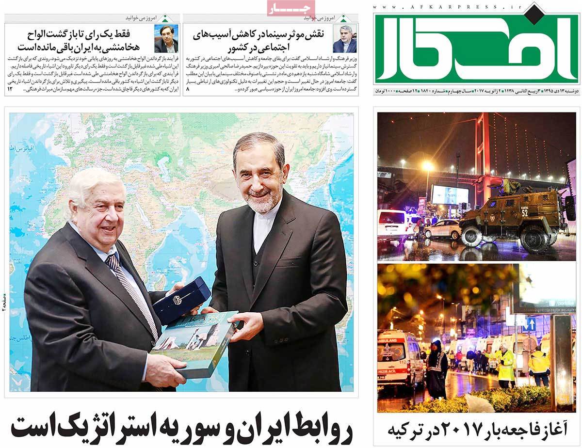 A Look at Iranian Newspaper Front Pages on January 2