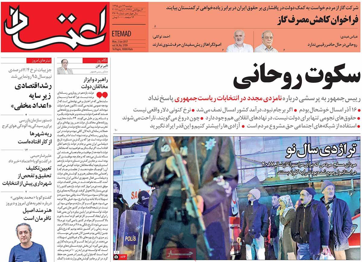 A Look at Iranian Newspaper Front Pages on January 2