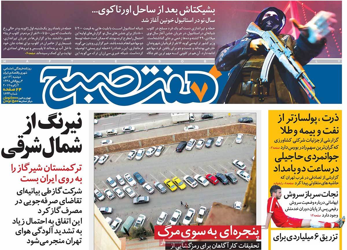 A Look at Iranian Newspaper Front Pages on January 2