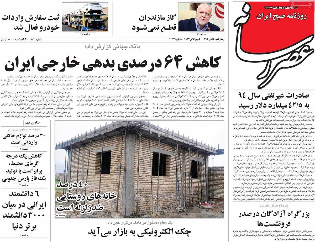 A Look at Iranian Newspaper Front Pages on January 4