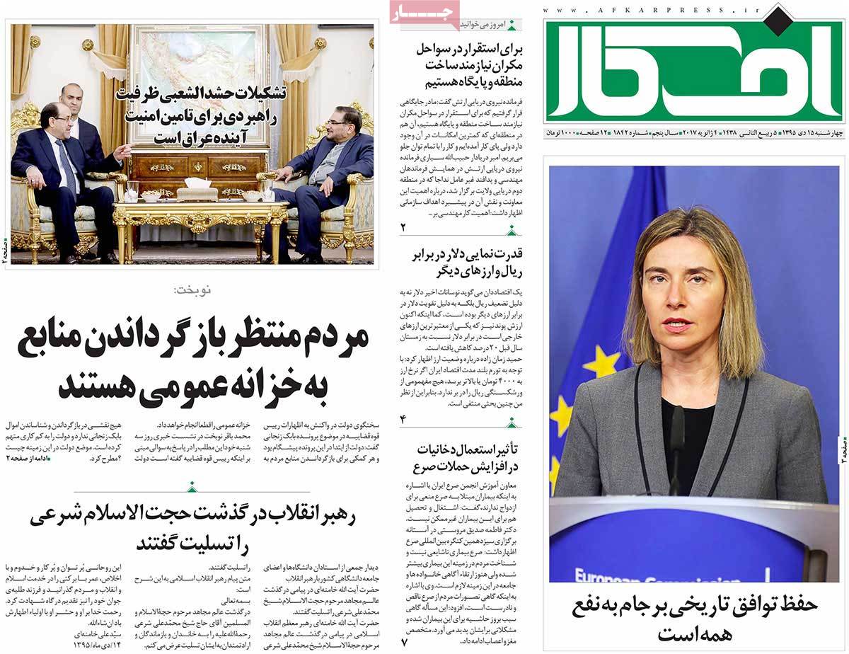 A Look at Iranian Newspaper Front Pages on January 4