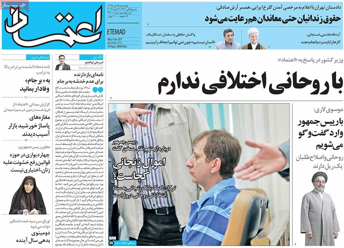 A Look at Iranian Newspaper Front Pages on January 4