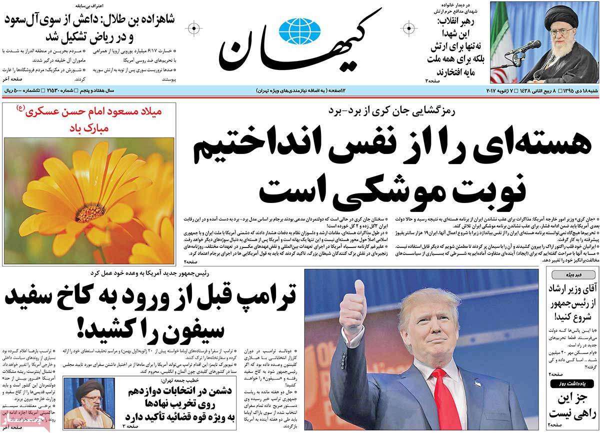 A Look at Iranian Newspaper Front Pages on January 7