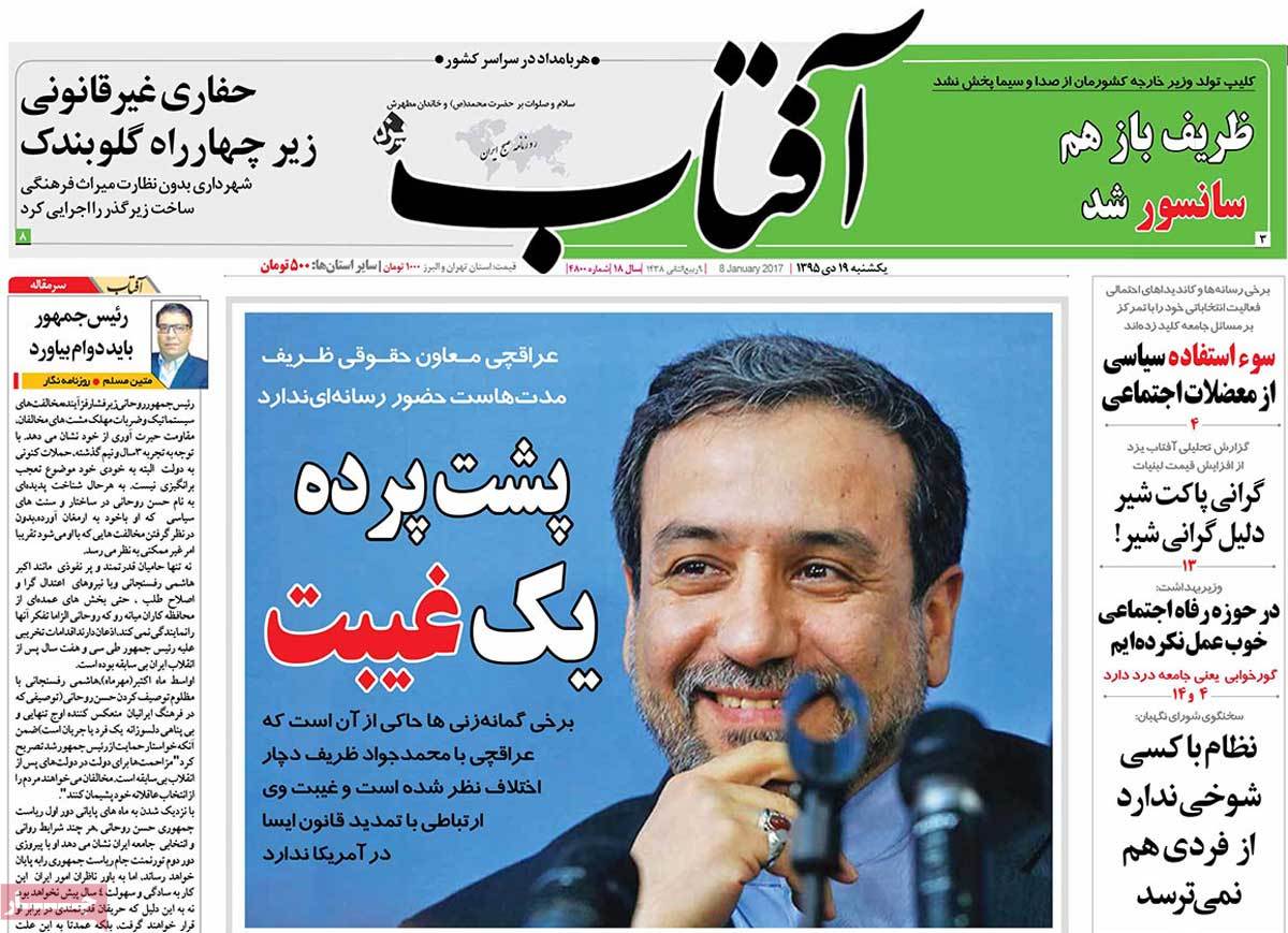 A Look at Iranian Newspaper Front Pages on January 8