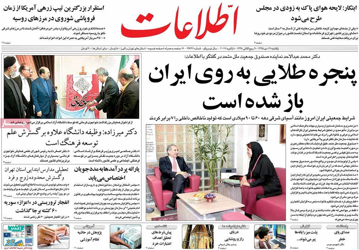 A Look at Iranian Newspaper Front Pages on January 8