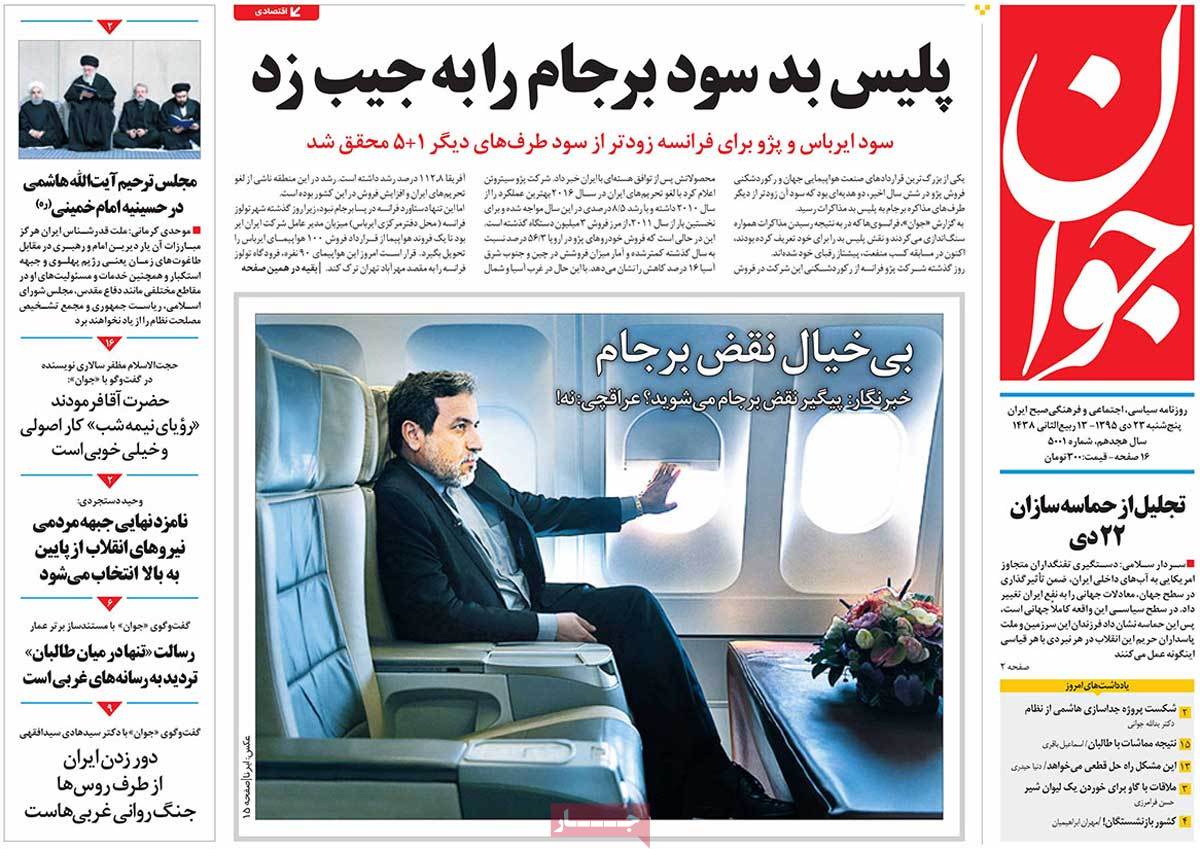 A Look at Iranian Newspaper Front Pages on January 12