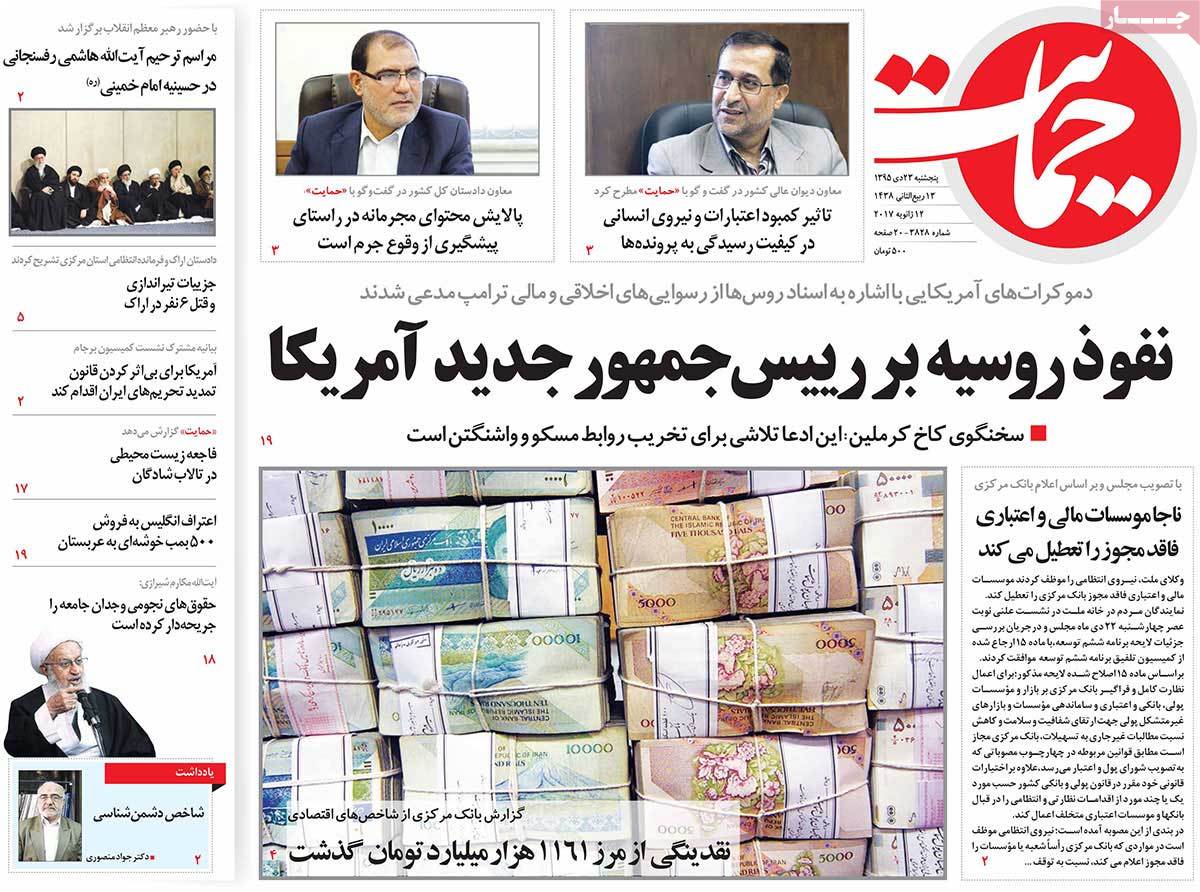 A Look at Iranian Newspaper Front Pages on January 12