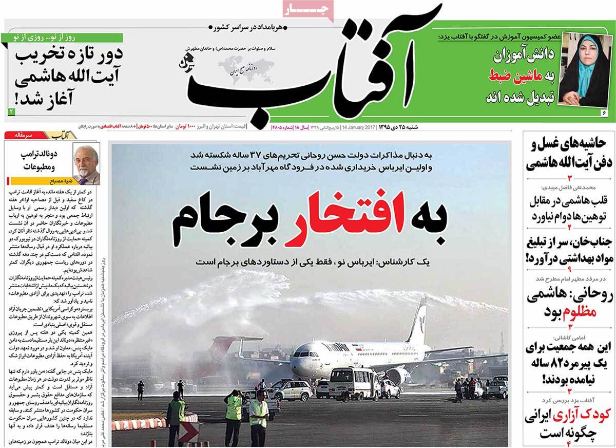 A Look at Iranian Newspaper Front Pages on January 14