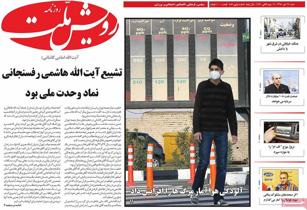 A Look at Iranian Newspaper Front Pages on January 14