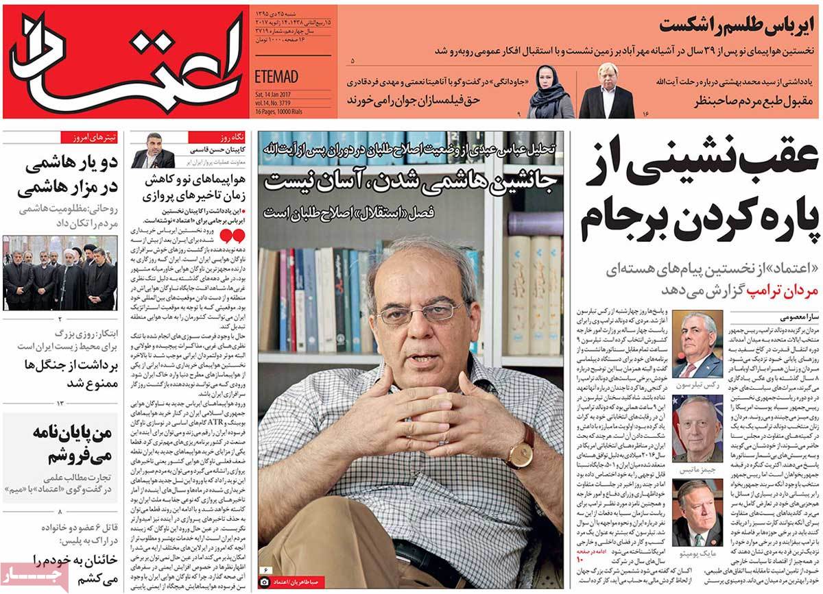 A Look at Iranian Newspaper Front Pages on January 14