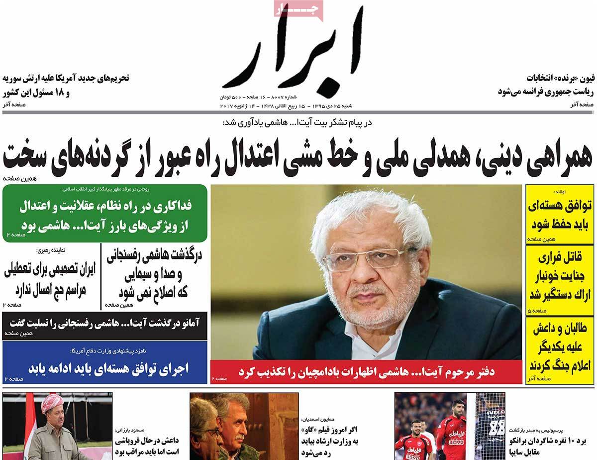 A Look at Iranian Newspaper Front Pages on January 14 1 A Look at Iranian Newspaper Front Pages on January 14