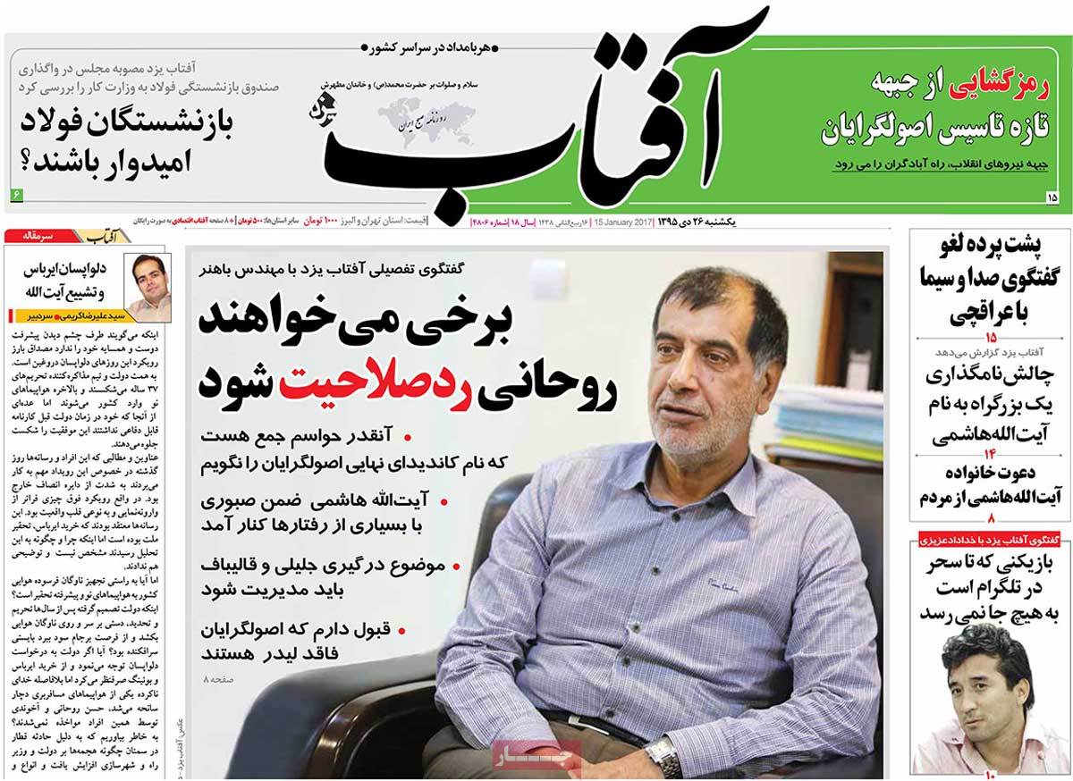 A Look at Iranian Newspaper Front Pages on January 15