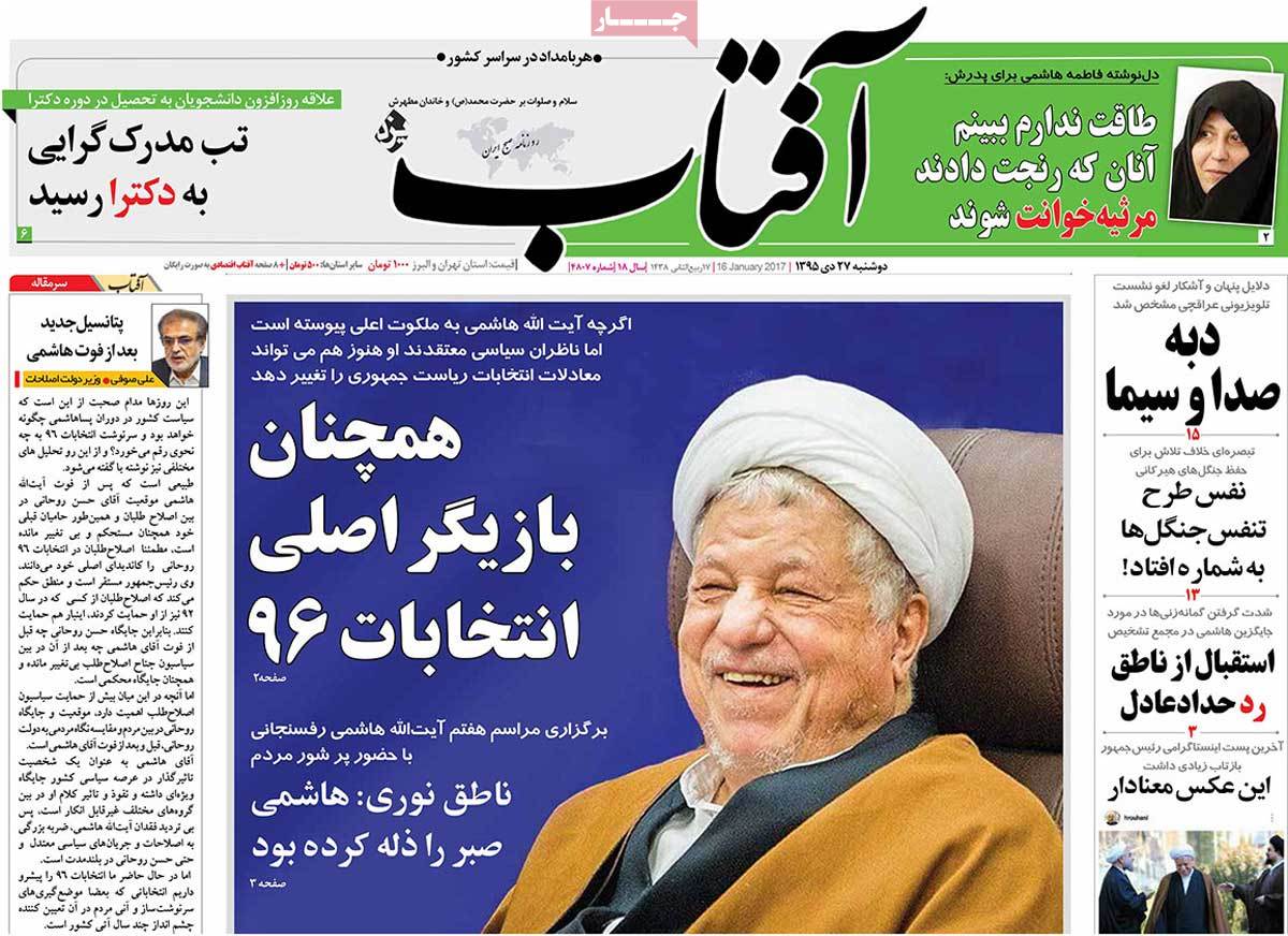 A Look at Iranian Newspaper Front Pages on January 16