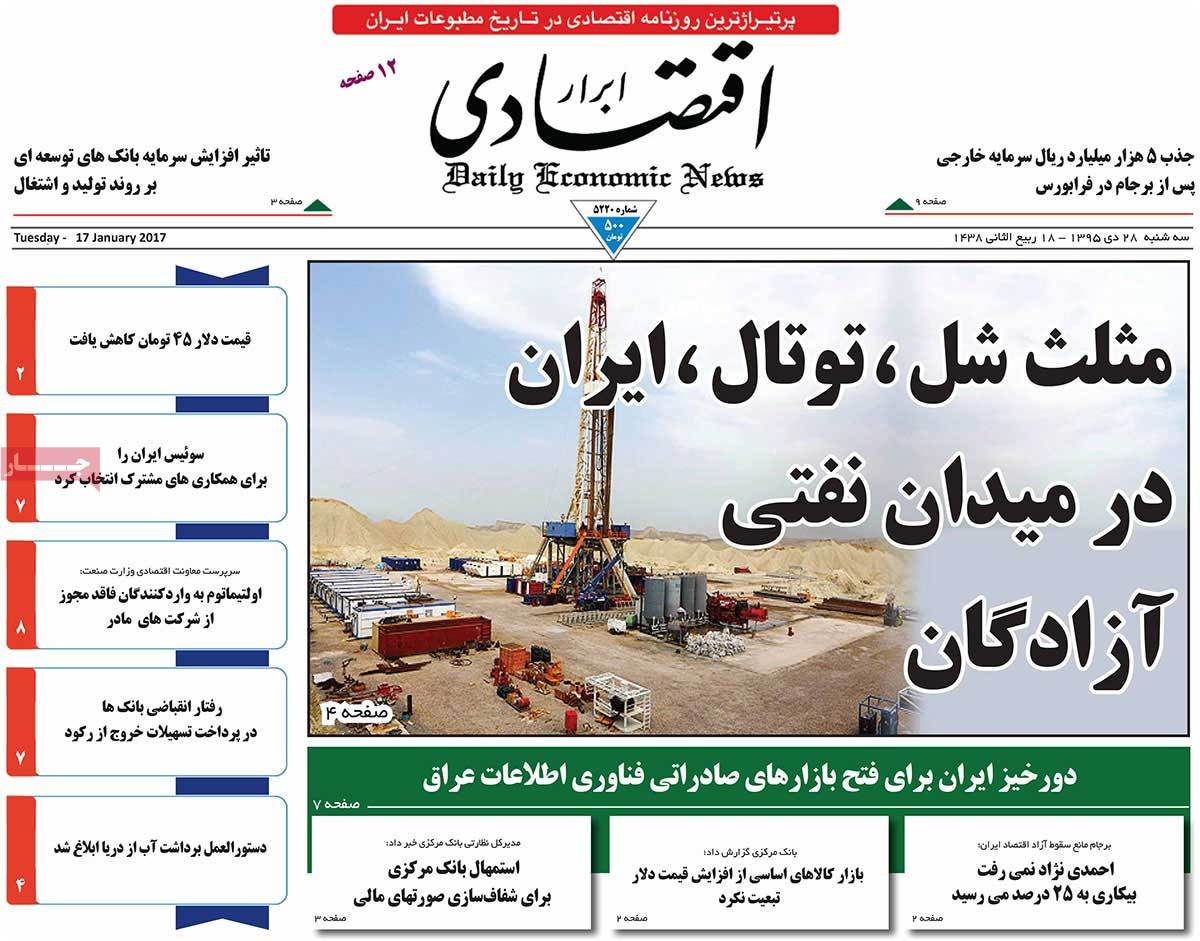 A Look at Iranian Newspaper Front Pages on January 17