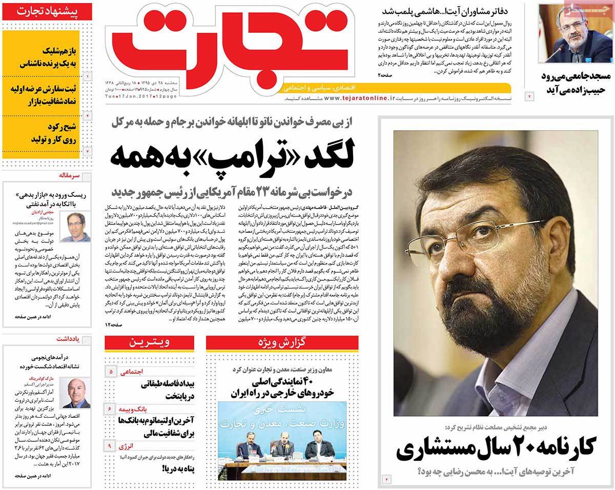 A Look at Iranian Newspaper Front Pages on January 17 25 A Look at Iranian Newspaper Front Pages on January 17