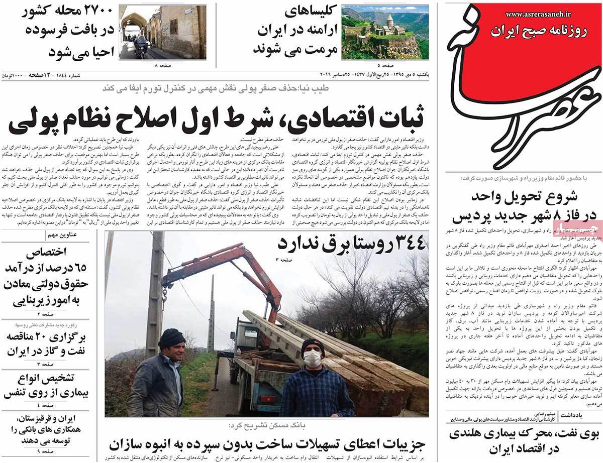 A Look at Iranian Newspaper Front Pages on December 25