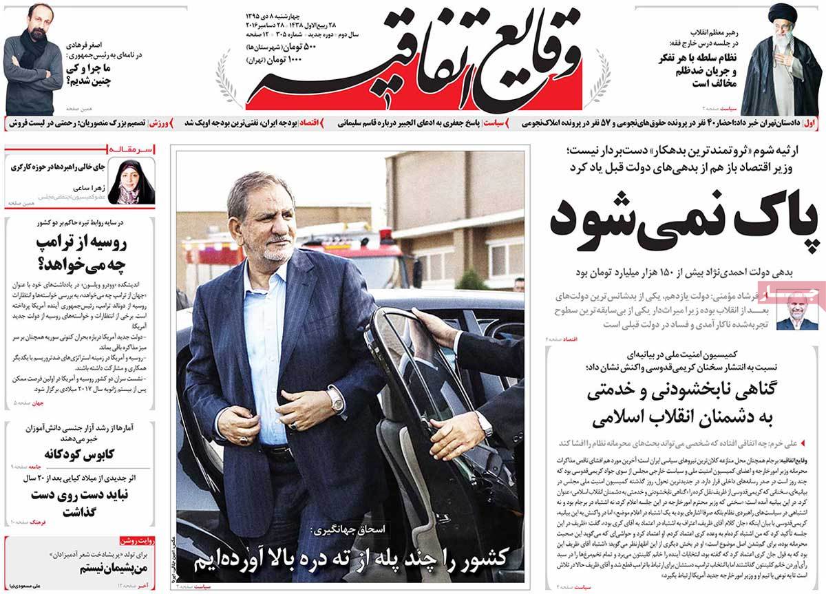 A Look at Iranian Newspaper Front Pages on December 28