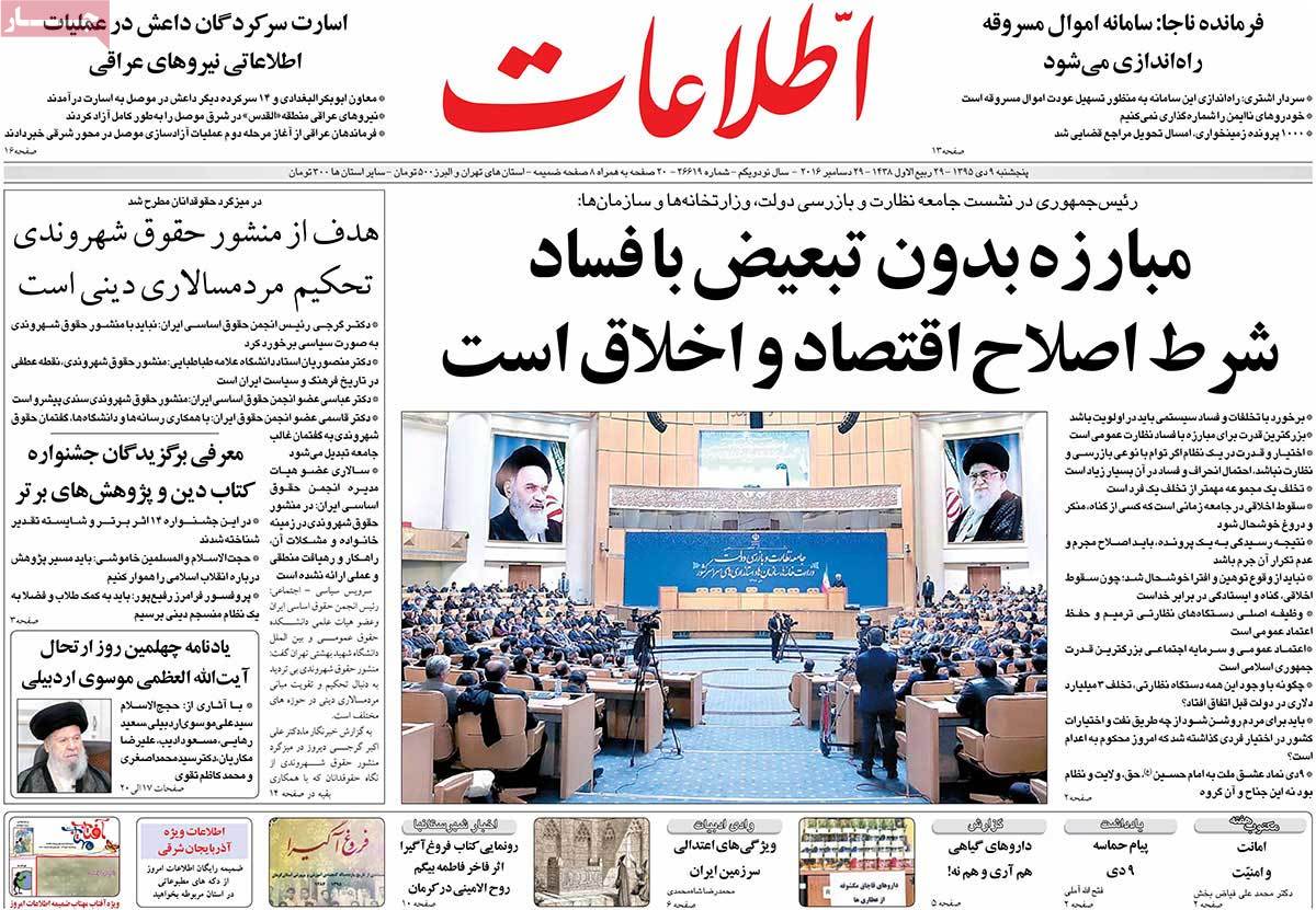 A Look at Iranian Newspaper Front Pages on December 29