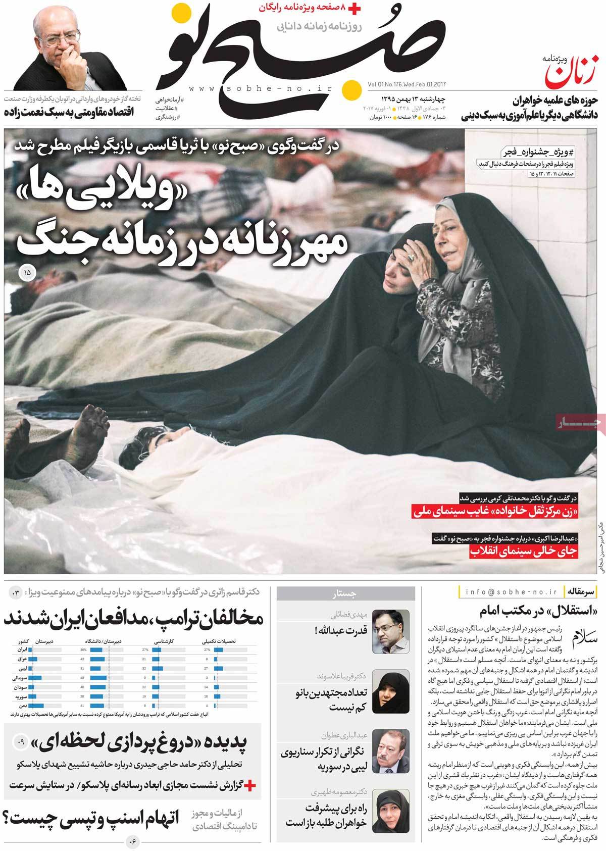 A Look at Iranian Newspaper Front Pages on February 1