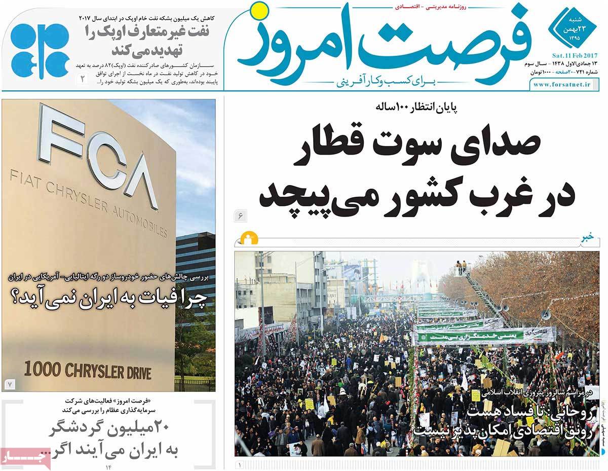 A Look at Iranian Newspaper Front Pages on February 11