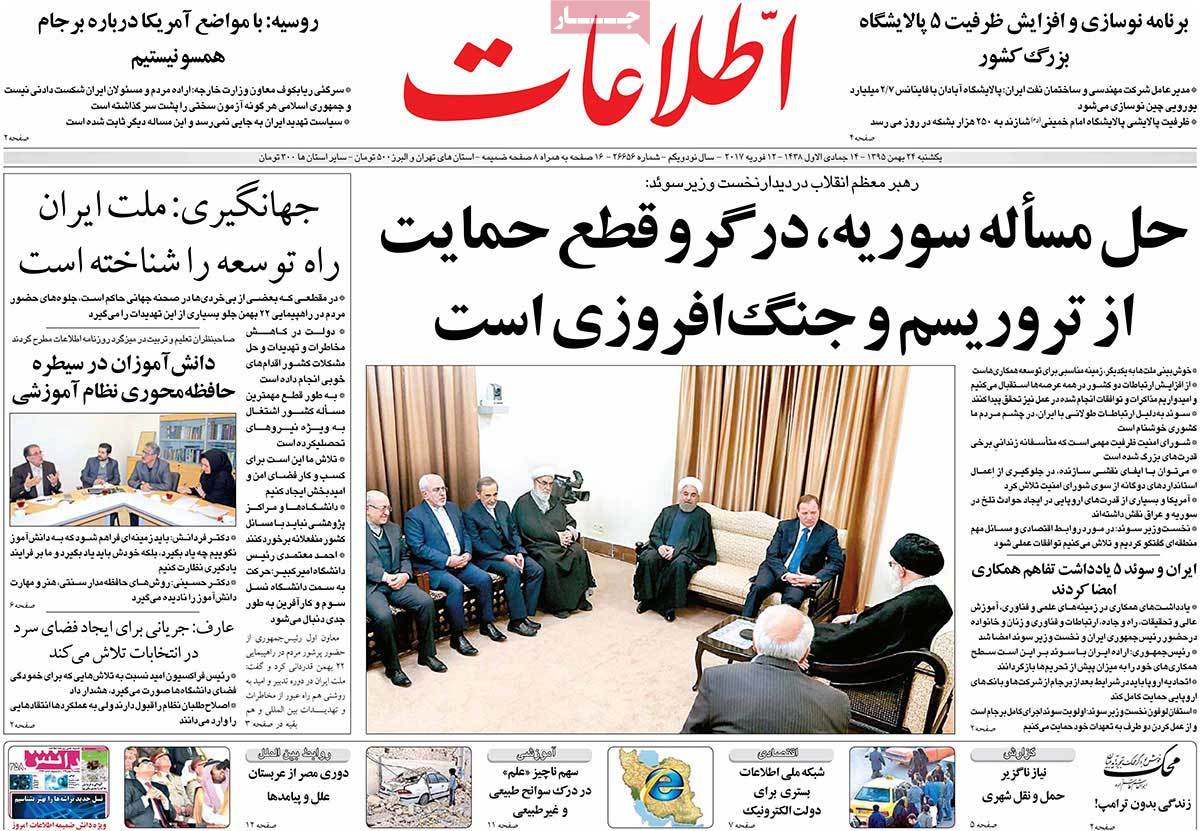 A Look at Iranian Newspaper Front Pages on February 12