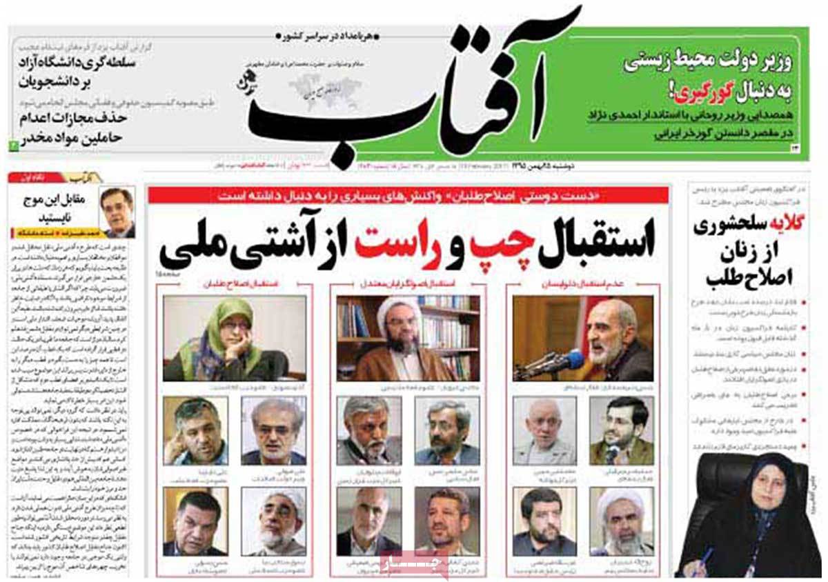 A Look at Iranian Newspaper Front Pages on February 13