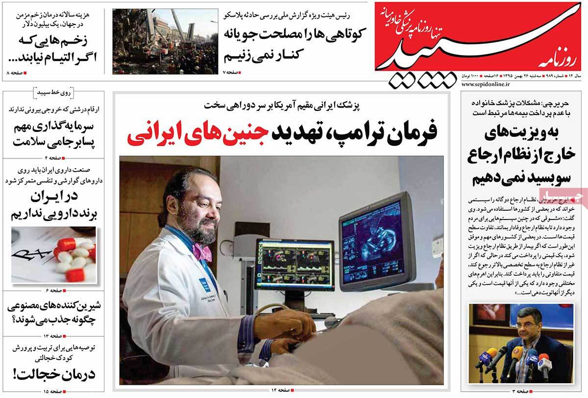 A Look at Iranian Newspaper Front Pages on February 14