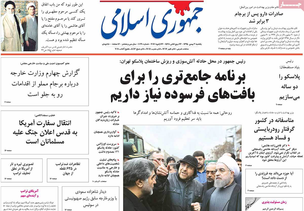 A Look at Iranian Newspaper Front Pages on January 22