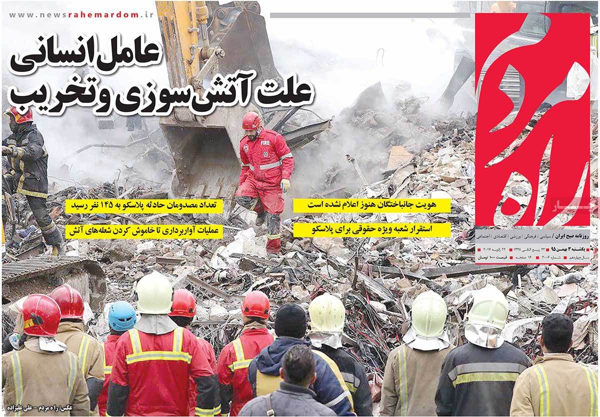 A Look at Iranian Newspaper Front Pages on January 22