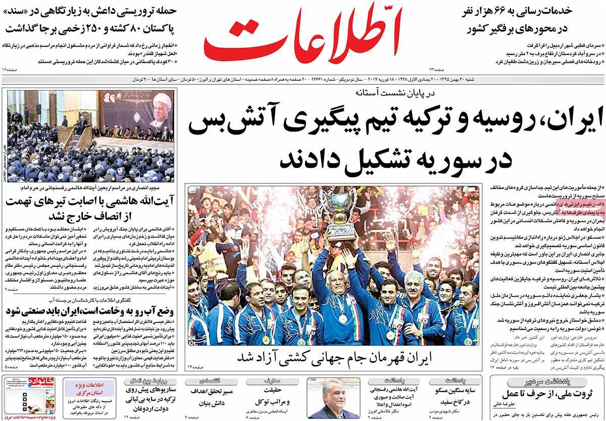 A Look at Iranian Newspaper Front Pages on February 18