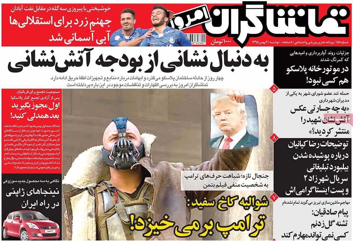 A Look at Iranian Newspaper Front Pages on January 23