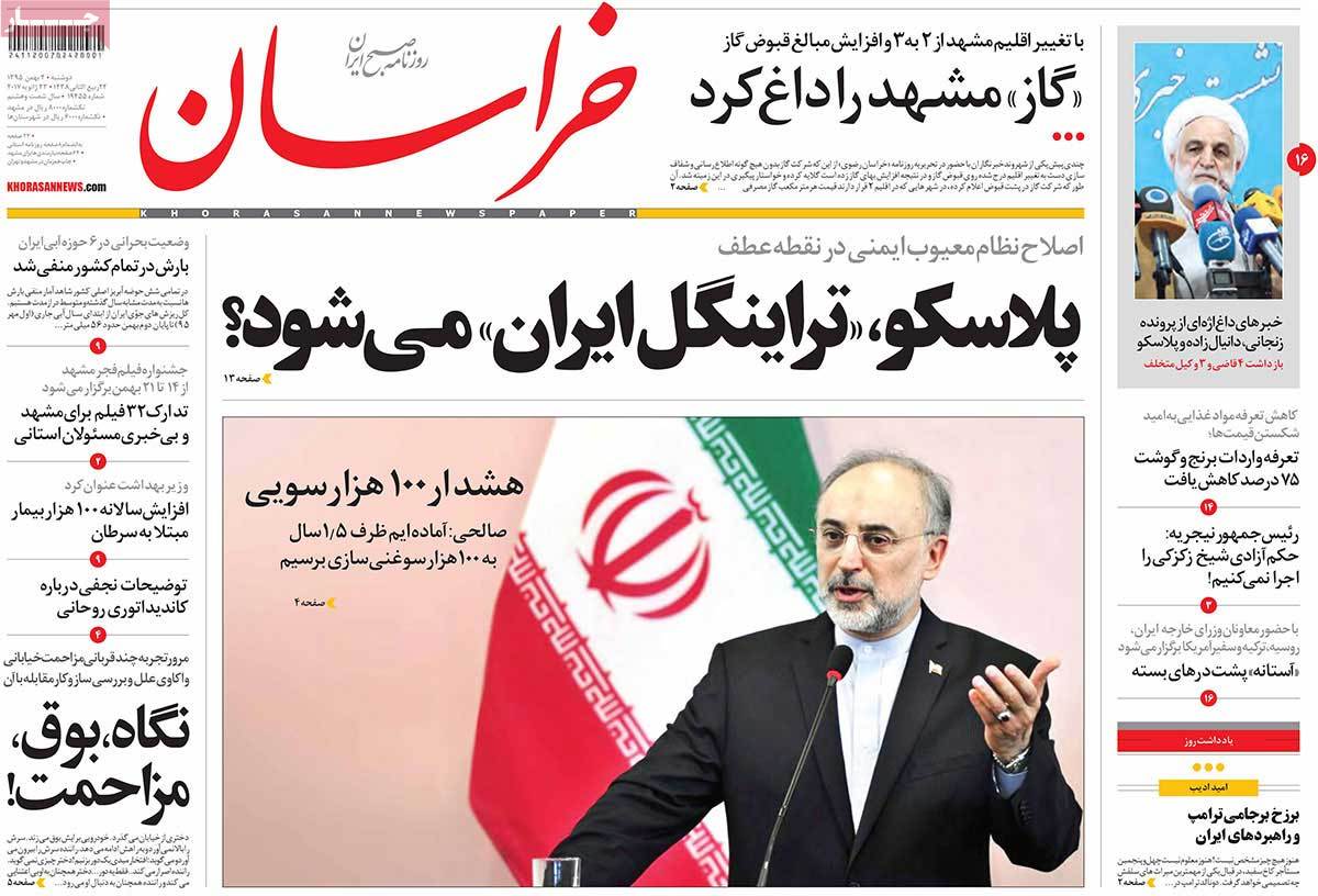 A Look at Iranian Newspaper Front Pages on January 23