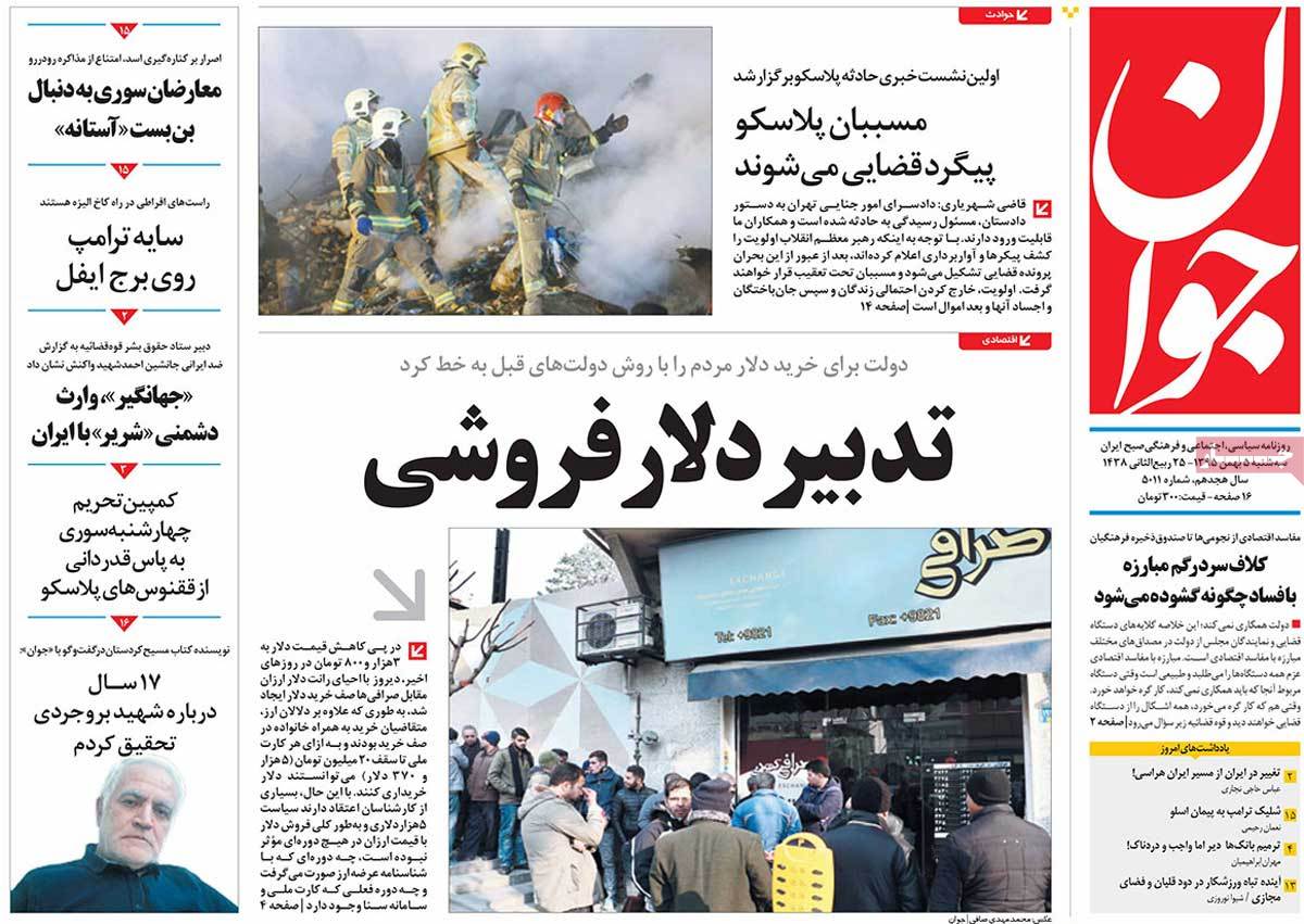 A Look at Iranian Newspaper Front Pages on January 24