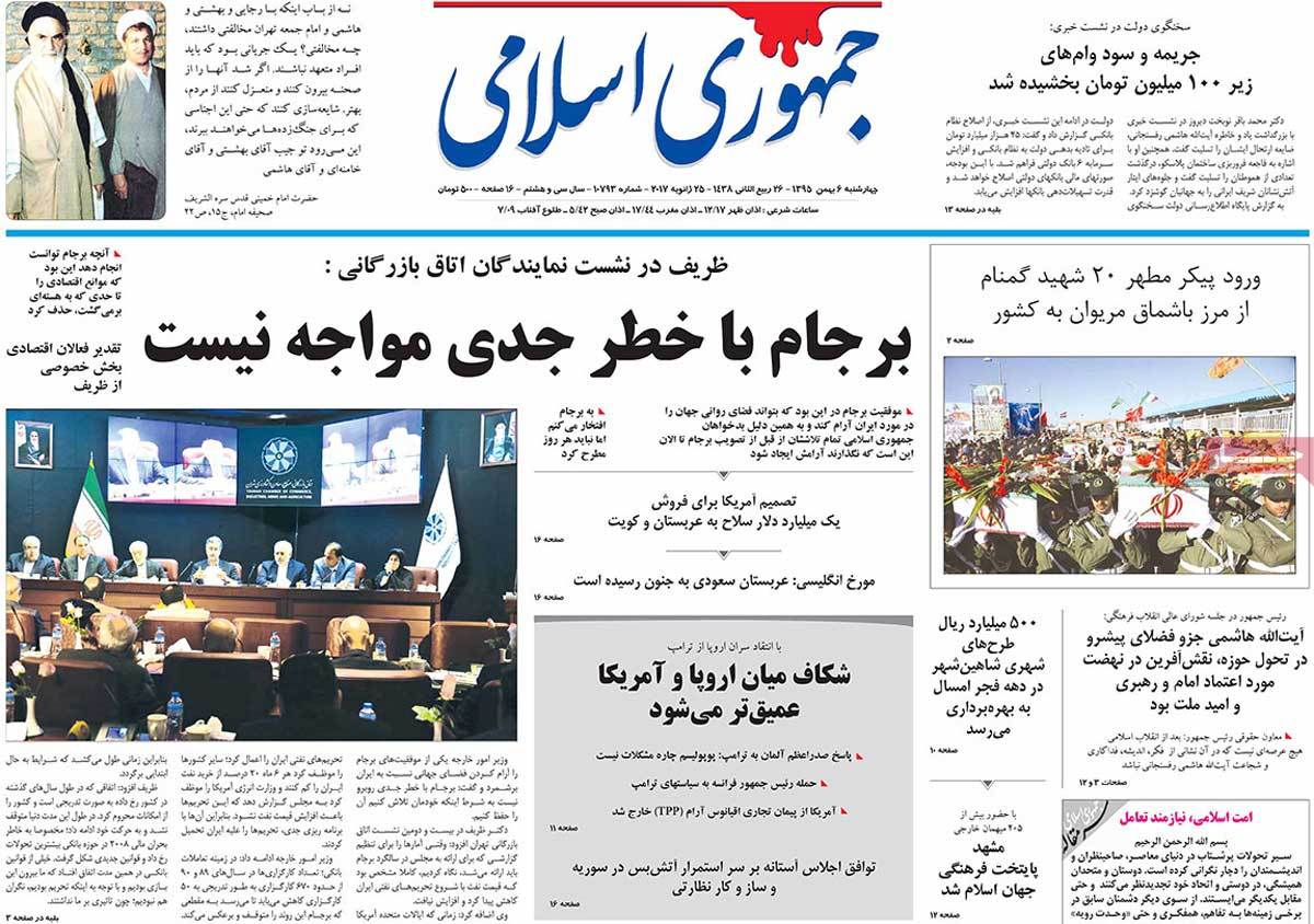 A Look at Iranian Newspaper Front Pages on January 25