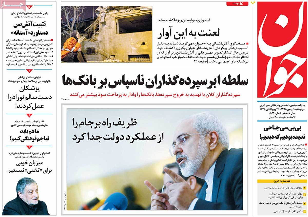 A Look at Iranian Newspaper Front Pages on January 25