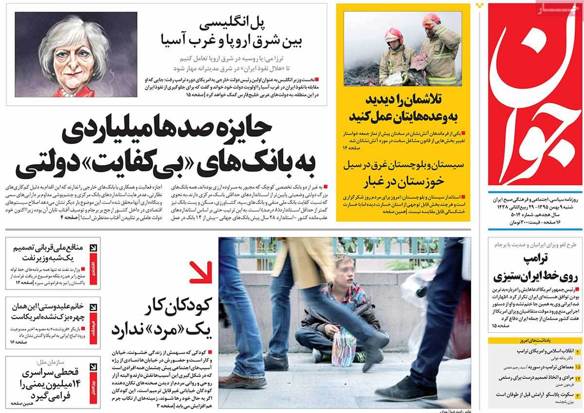 A Look at Iranian Newspaper Front Pages on January 28