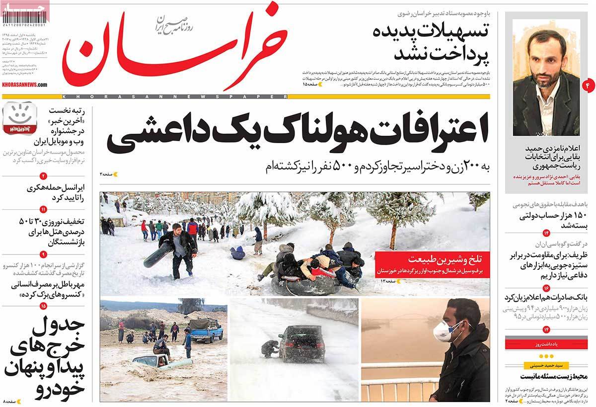 A Look at Iranian Newspaper Front Pages on February 19