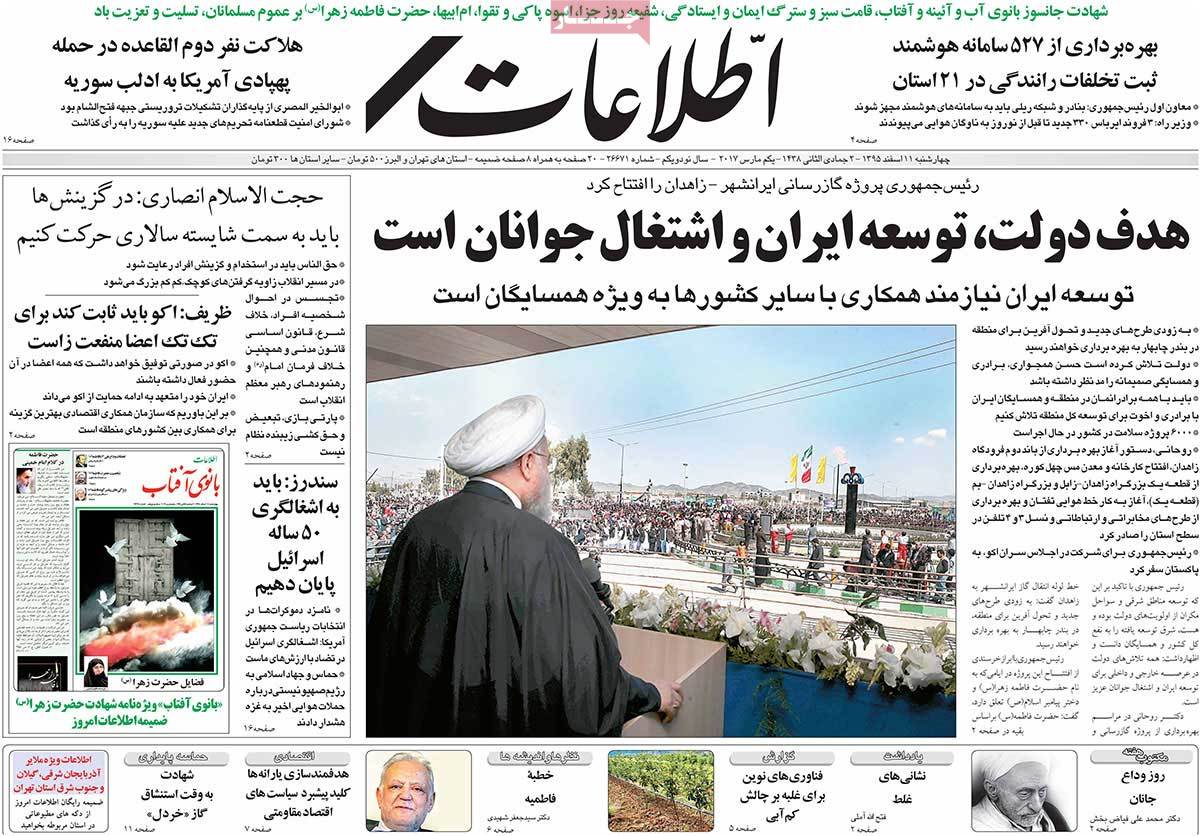 A Look at Iranian Newspaper Front Pages on March 1