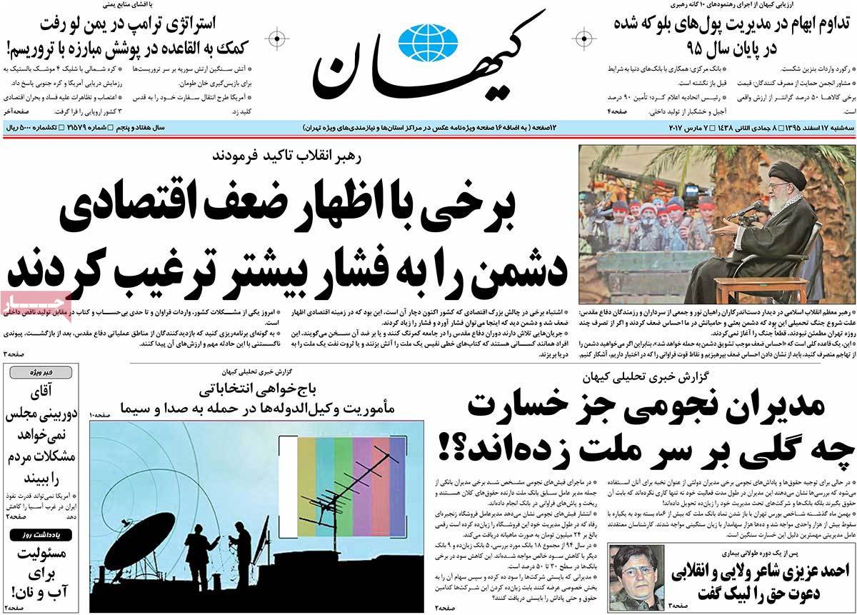 A Look at Iranian Newspaper Front Pages on March 7