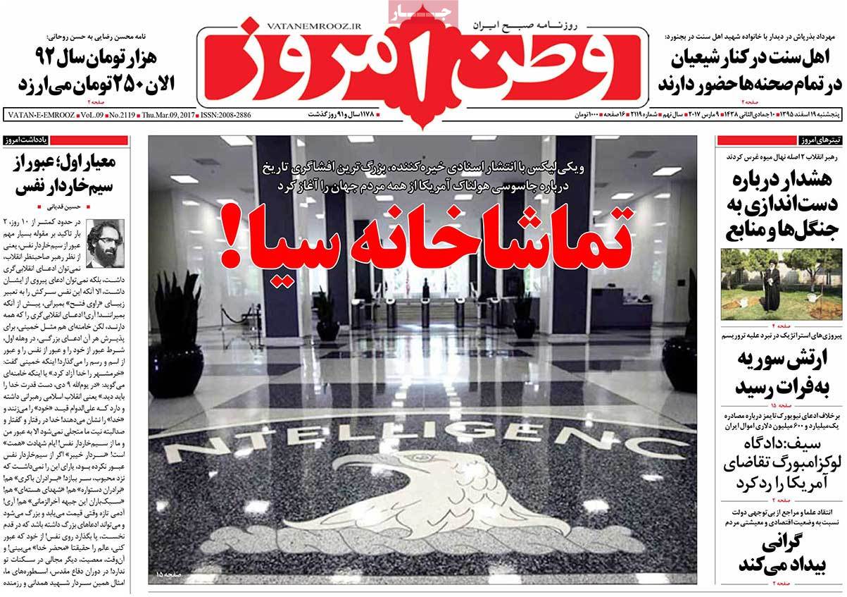 A Look at Iranian Newspaper Front Pages on March 9