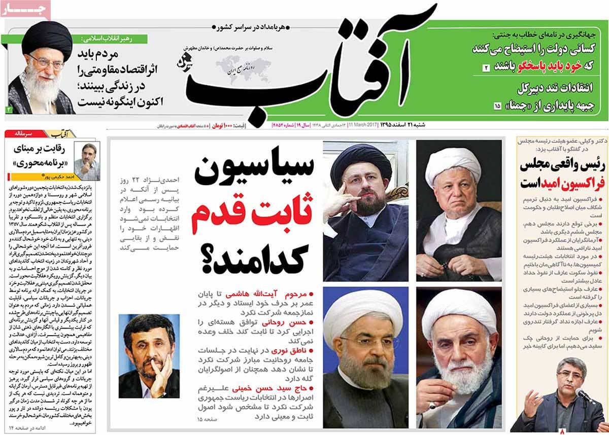 A Look at Iranian Newspaper Front Pages on March 11