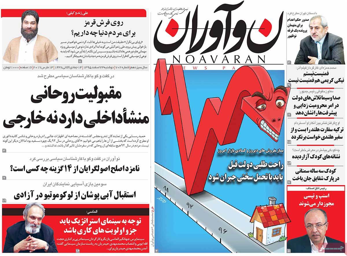 iranian newspaper font pages on March 13 noavaran iranian newspaper font pages on March 13 noavaran